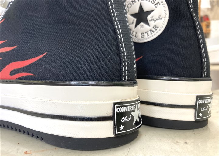 ファイヤーパターンのコンバースCT70のソール補強、3