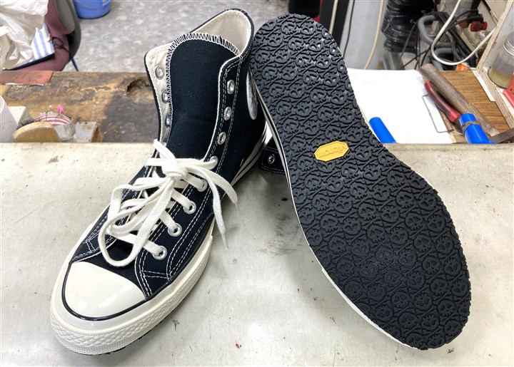 コンバース【CT70】の底をスカルソールで補強、1
