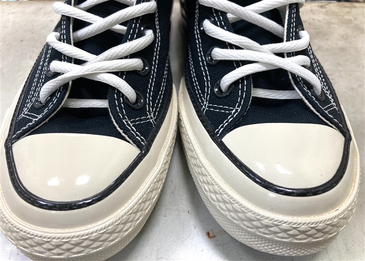 コンバースのソール側面の剥がれ予防ステッチ修理、5