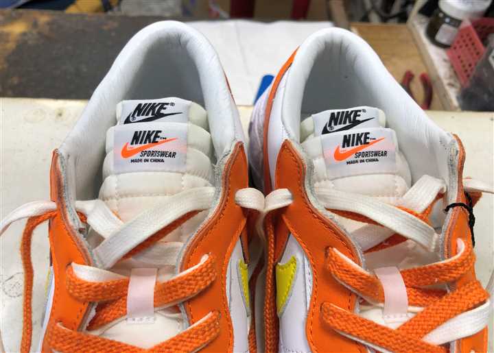 ナイキ×sacaiのコラボスニーカーのカカト内側補強修理、1