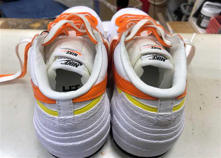 ナイキ×sacaiのコラボスニーカーのカカト内側補強修理、2