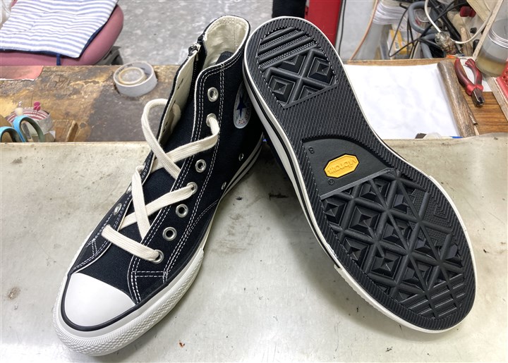 「ソール補強修理事例」コンバース オールスター（ビフォー）