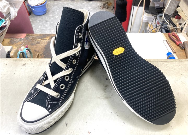 「ソール補強修理事例」コンバース オールスター（アフター）