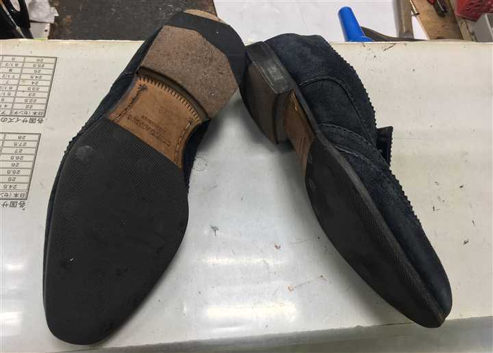 紳士革靴のソールとヒールの修理、3