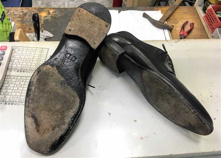 ディオールの革靴修理、1
